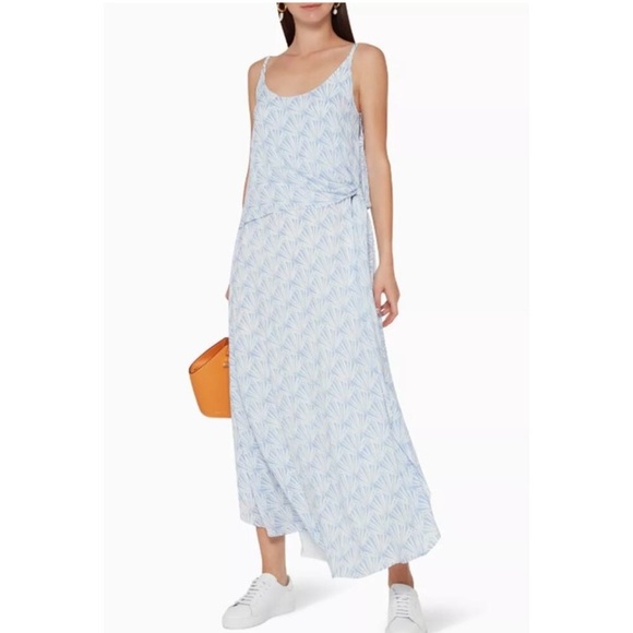 Club Monaco Sky Blue Patterned Maxi Dress Resortwear - Picture 1 of 9